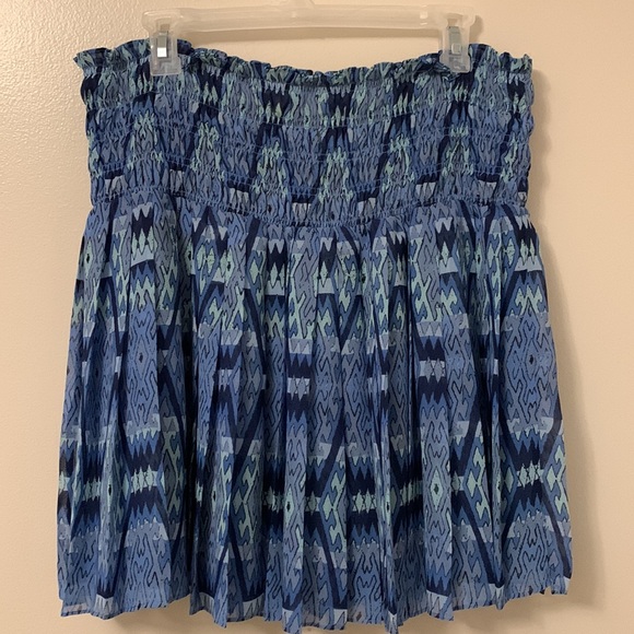 Flirty Joe Crinkle Mini Skirt, Ocean/royal Blue, Size XL - Picture 9 of 9